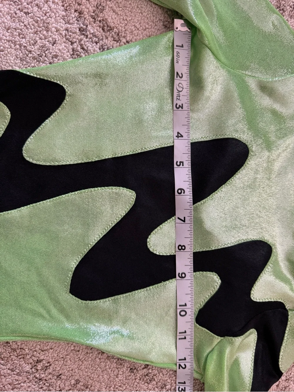 Alpha Factor Gymnastics Leotard Metallic Green/Black Sz Child Large